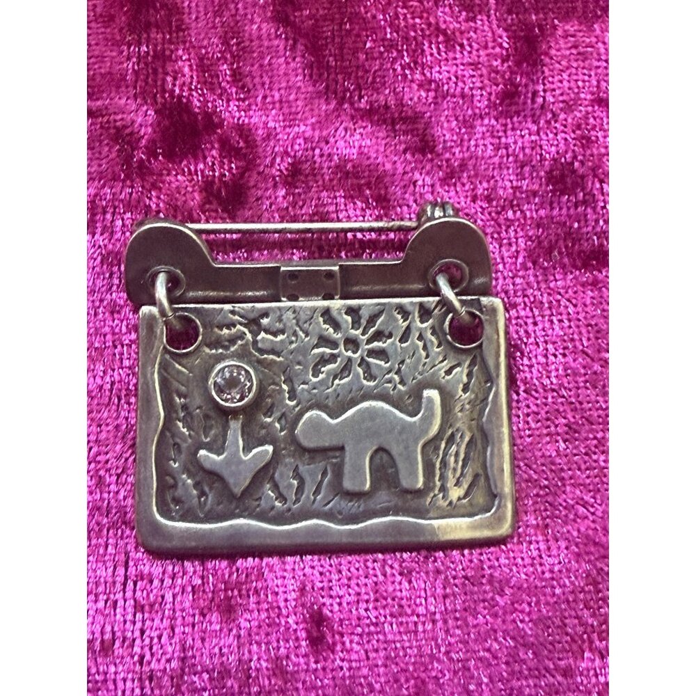 Handcrafted Mexican Vintage Sterling Dangle  Animal Sun & Nature Design Pin